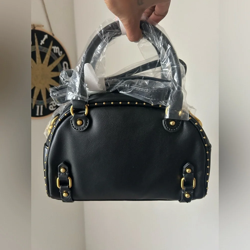 Juicy Couture UK Black Scottie Dog leather satchel Bowler Bag
